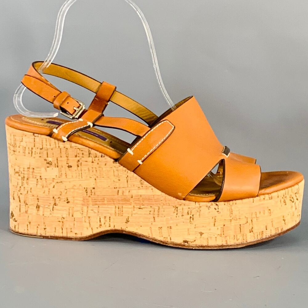 Ralph Lauren Size 10 Tan Beige Leather Slingback … - image 2